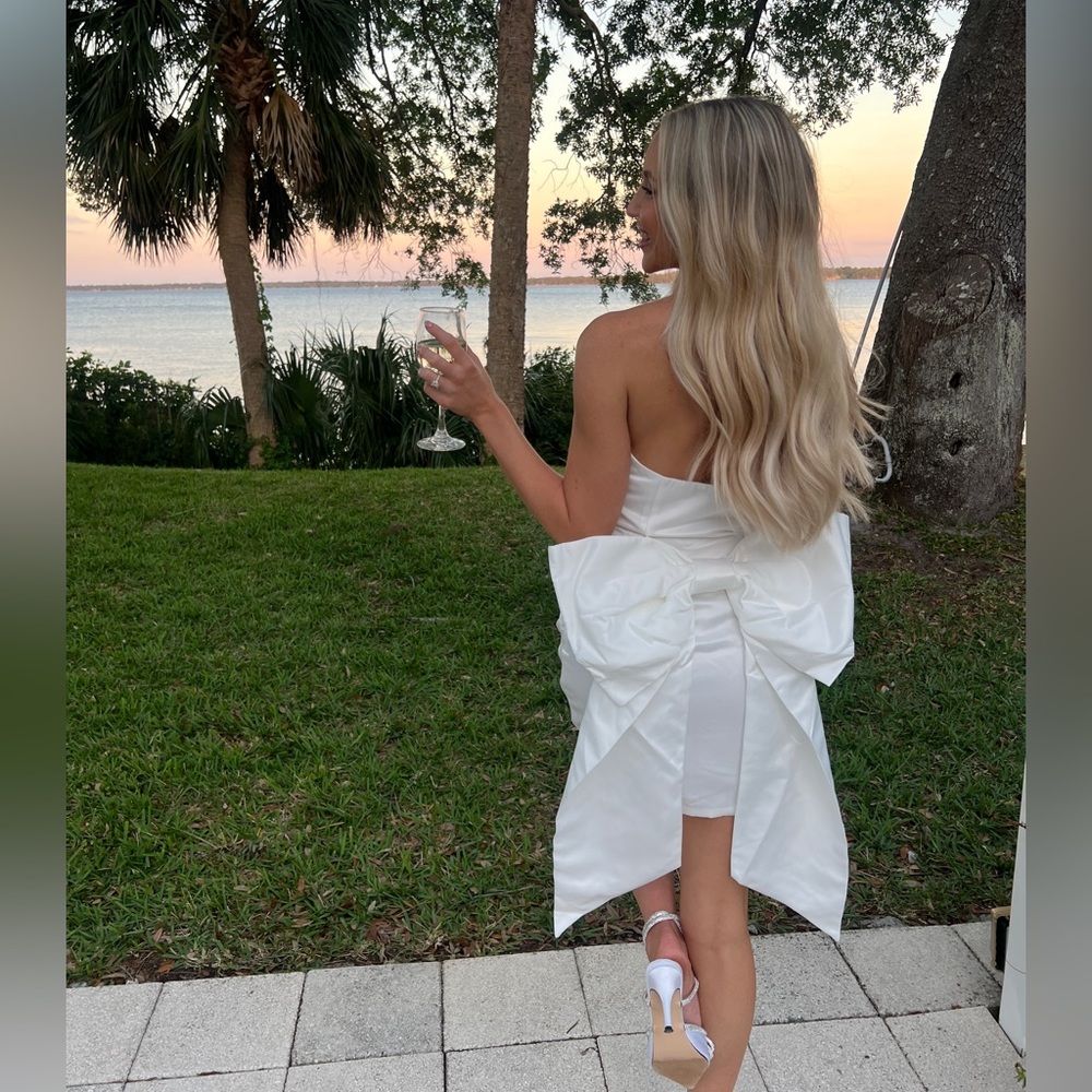 White Fox Boutique White Mini Bow Dress